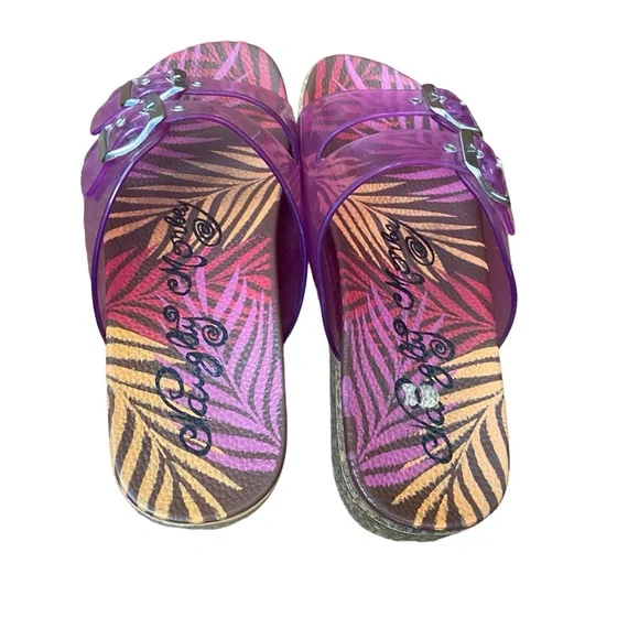 Naughty Monkey Pink Purple Jelly Sandals Flip Flops Slides Shoes size 8.5 - Picture 7 of 9